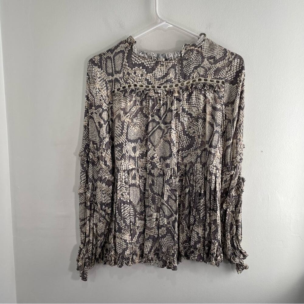 Karlie Python Snap Tassel Tie Pleated Lightweight… - image 7